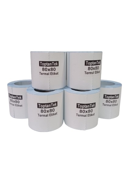 80 x 80 + 12 mm Termal Etiket G.80 mm Y.80 mm Bir Rulo 300 Adet