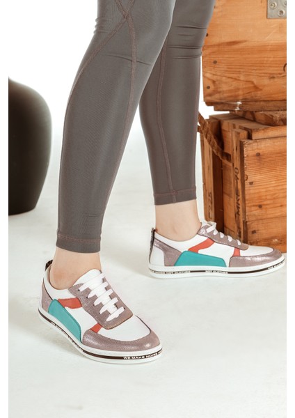 Hakiki Deri Bağcıklı Renkli Rahat Kadın Günlük Spor Ayakkabı indirimleri