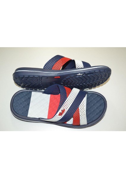 Gezer Erkek Kaymaz Yumuşak Masaj Tabanlı Beyaz Lacivert Kırmızı Çapraz Eva Terlik fiyatları