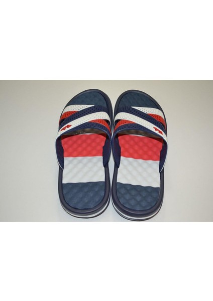 Gezer Erkek Kaymaz Yumuşak Masaj Tabanlı Beyaz Lacivert Kırmızı Çapraz Eva Terlik fırsatları