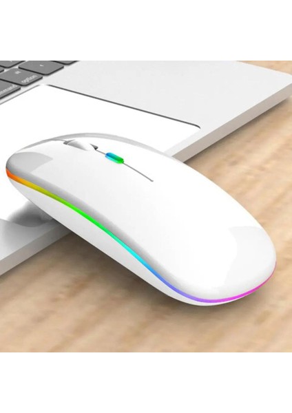 Samsung Galaxy Tab S7 Fe Lte SM-T737 Uyumlu Mouse Bluetooth Wireless Şarjlı Fare 2.4g Macbook iPad Bilgisayar Telefon