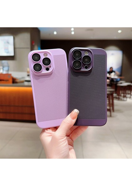 Apple iPhone 11 Kılıf Rubber Delikli Hava Alan Mat Silikon Arka Kapak Lila