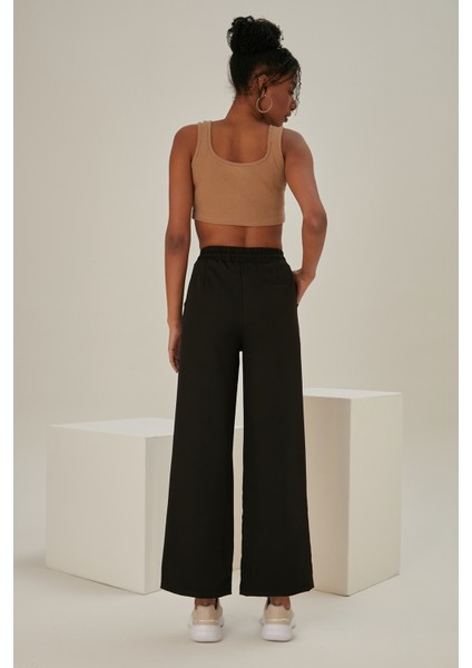 Bağcıklı Pantolon Günlük Palazzo Comfort Collection Kadın Siyah fırsatları