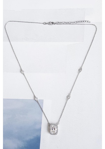 Ithal Mozanit G Color Dikdörtgen Gümüş Kolye fırsatları