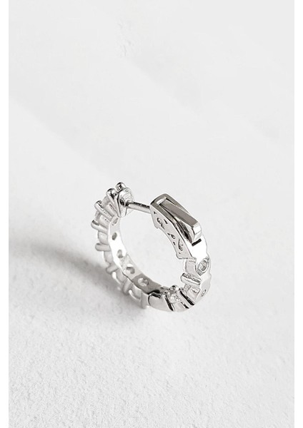 Tekli Ithal 1.7cm Halka Fancy Kesim Taşlı Gümüş Küpe fiyatları