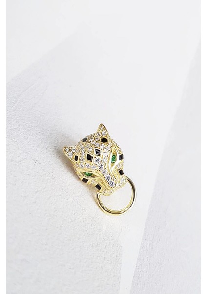 Tekli Ithal Kaplan Tasarım Gümüş Küpe