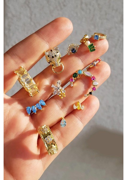 Tekli Ithal Kaplan Tasarım Gümüş Küpe indirimleri