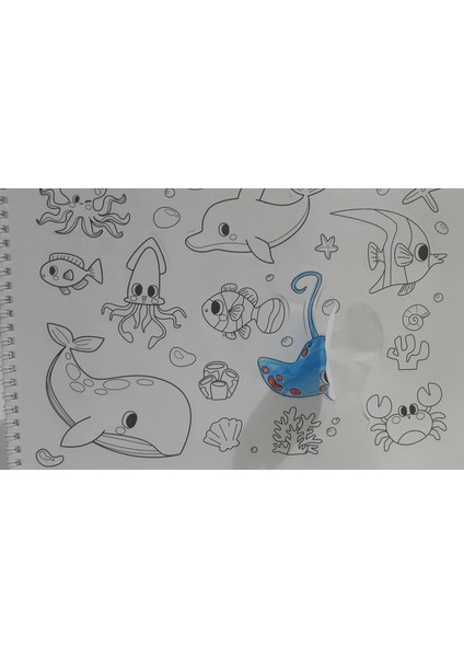 Yapışkanlı ( Stickerli) Boyama Kitabı 12^li Kuru Boya Hediyeli