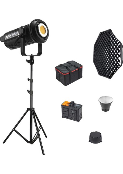 LV-700C-II B Bi Color Led Video Işığı Full Set (Gridli 95 Octa Softbox + 260 cm Kalın Işık Ayağı)