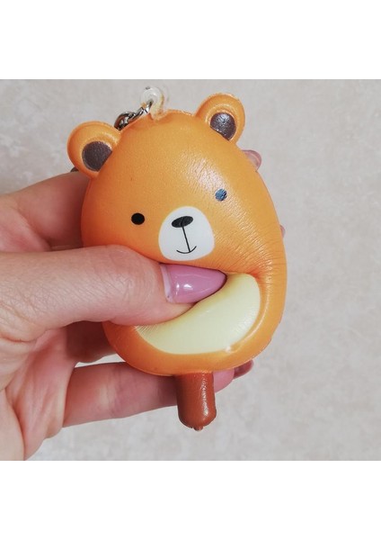 Anahtarlık Çanta Araba Süsü Squishy Sevimli Ayı Hayvan Figürlü Sukuşi