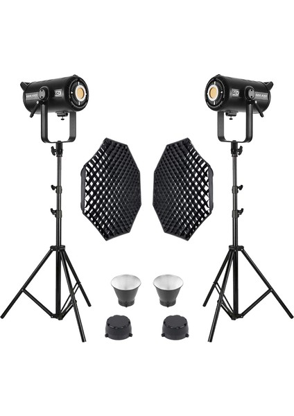 EXC-400C-II 2'li Full Set (Gridli 120cm Octa Softbox + 260 cm Kalın Işık Ayağı)