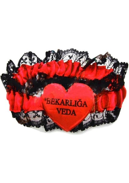 Bekarlığa Veda Yazılı Kırmızı Renkli Bride To Be Bacak Bandı