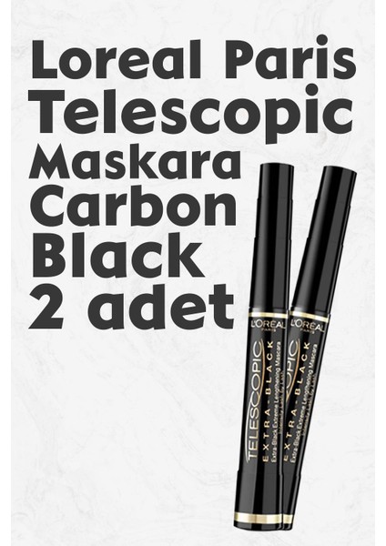 Loreal Paris Telescopic Carbon Black Maskara Siyah x 2 Adet