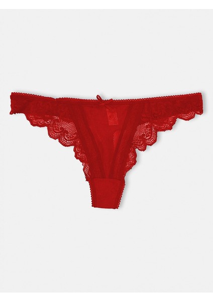 Kadın Transparan Dantel Detaylı String Tanga Külot