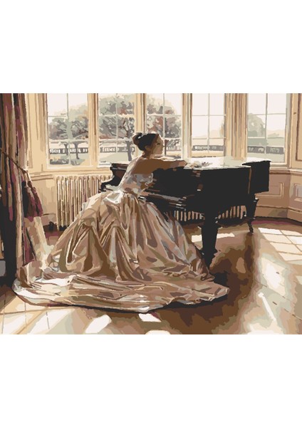 Notalarla Dans Sayılarla Boyama Seti 60X75 cm (Tuvale Gerili)