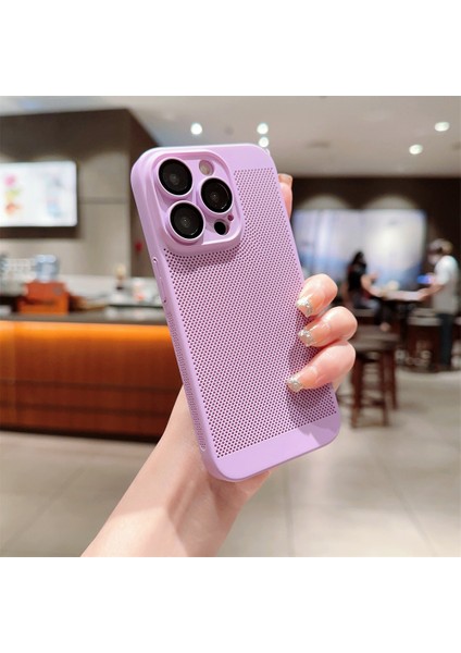 Apple iPhone 11 Kılıf Rubber Delikli Hava Alan Mat Silikon Arka Kapak Lila