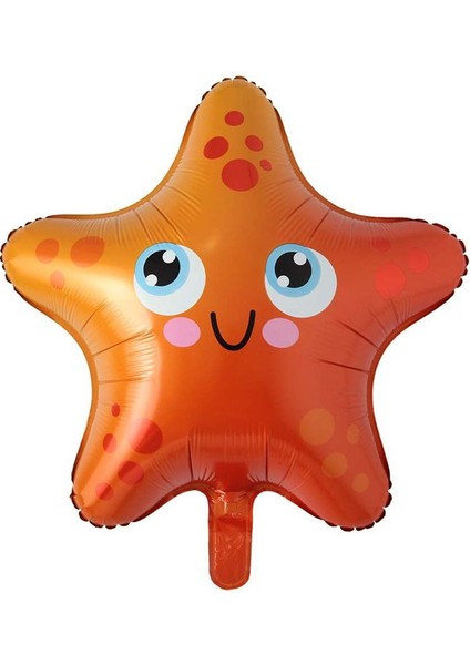 Gülümseyen Denizler Alemi Starfish Deniz Yıldızı Şeklinde Folyo Balon 61 x 61 cm 1 Adet Hawa