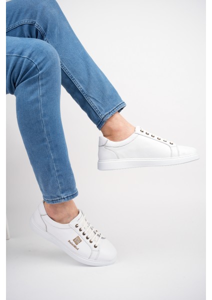 Beyaz Erkek Hakiki Deri Lacoste Tarzı Casual Ayakkabı - Beyaz - 42 fiyatları