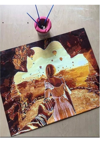 Kapadokyada Gündoğumu Sayılarla Boyama Seti 80X100 cm (Tuvale Gerili) fiyatları