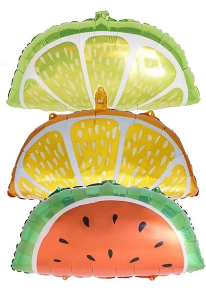 Fruit Limon Karpuz Portakal Şeklinde Folyo Balon 3 Adet Haw