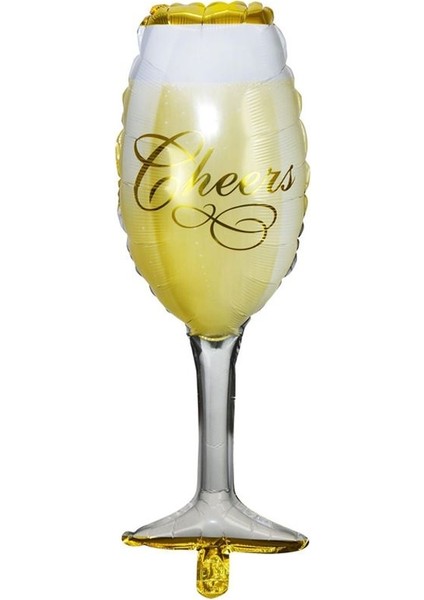 Bride Cheers Şampanya Kadehi Şeklinde Folyo Balon 92 x 37 cm Champagne Renk 1 Adet