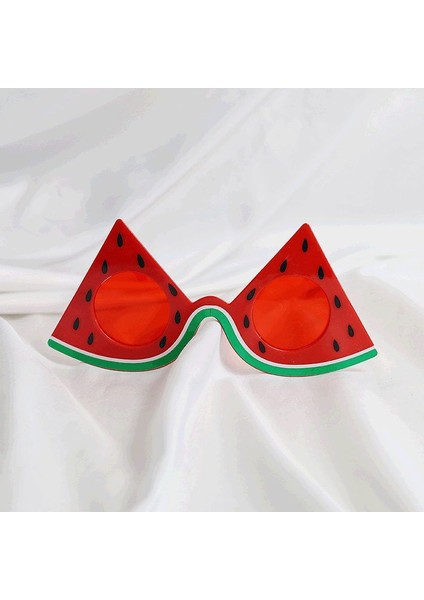 Tropical Yaza Merhaba Hawaian Kırmızı Renk Karpuz Parti Gözlüğü 17X8 cm