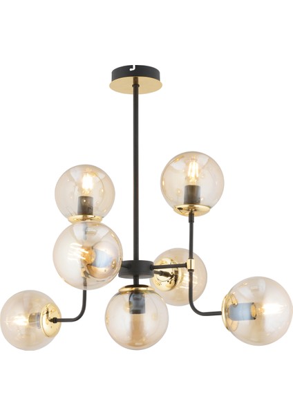 Ece 6'lı Siyah Gold Modern Plafonyer Genç Odası Yatak Odası Salon Avize