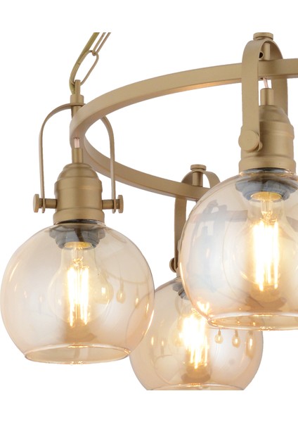 Cherish 6'lı Yuvarlak Eskitme Bal Camlı Modern Oturma Odası Salon Avize fırsatları