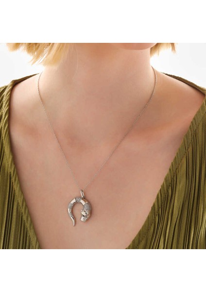 ​gümüş Kaplan Figürlü Kadın Kolye fiyatları