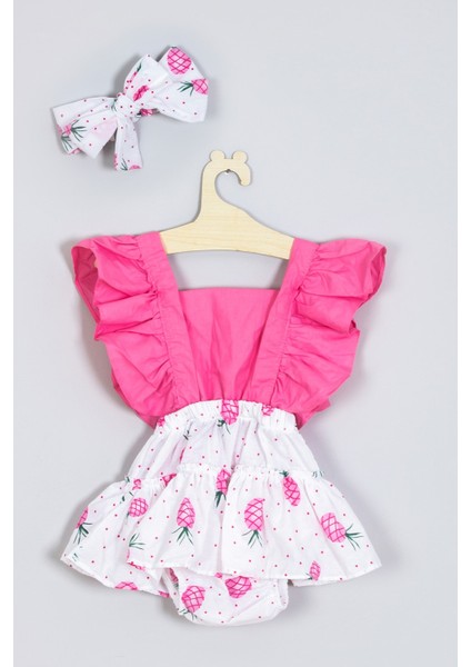 Bandanalı Fırfırlı Ananas Salopet Tulum 003