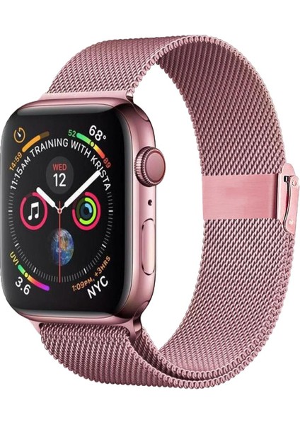 Apple Watch 42-44-45-49MM Krd-31 Metal Rose Gold Kordon
