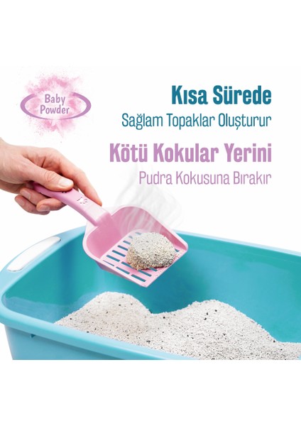 BB250 Bebek Pudra Kokulu Topaklanan Kedi Kumu 10 Lt x 2 Adet