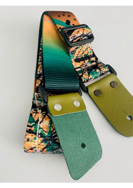 Hakiki Deri Uçlu Gitar Askısı Guitar Strap