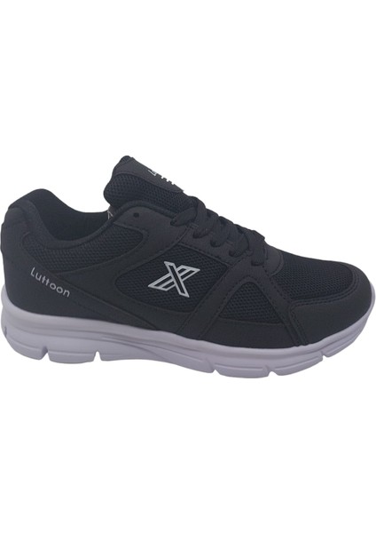 Lutton 2510 Unisex Siyah Bağcıklı File Koşu ve Günlük Kullanım Spor Ayakkabı