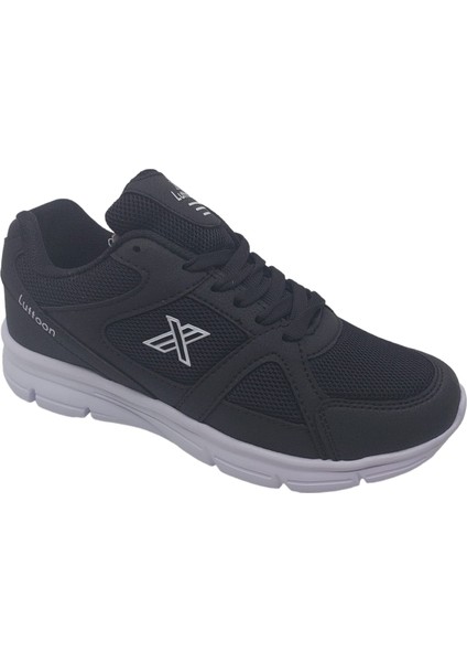 Lutton 2510 Unisex Siyah Bağcıklı File Koşu ve Günlük Kullanım Spor Ayakkabı