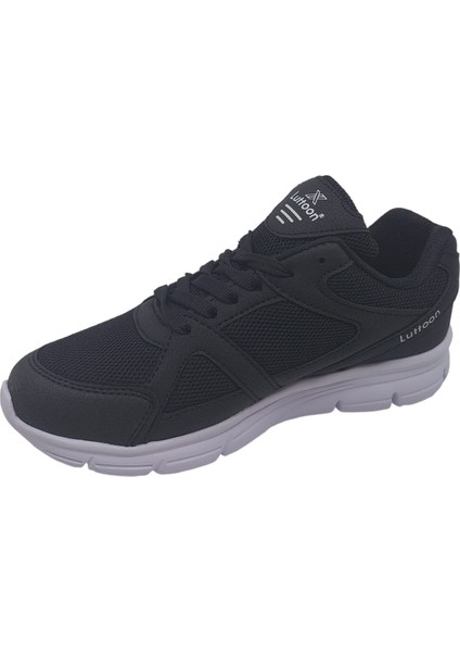 Lutton 2510 Unisex Siyah Bağcıklı File Koşu ve Günlük Kullanım Spor Ayakkabı
