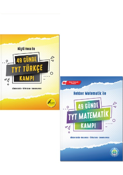 Rehber Matematik 49 Günde TYT Kampı ve 49 Günde TYT Türkçe Kampı 2'li Set - 2024