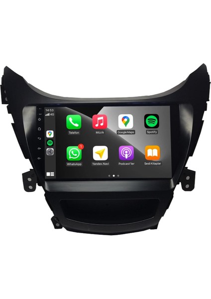 Hyundai Elantra Android Carplay Multimedya 2011-2012 2gb Ram + 32GB Hafıza + 4 Çekirdek