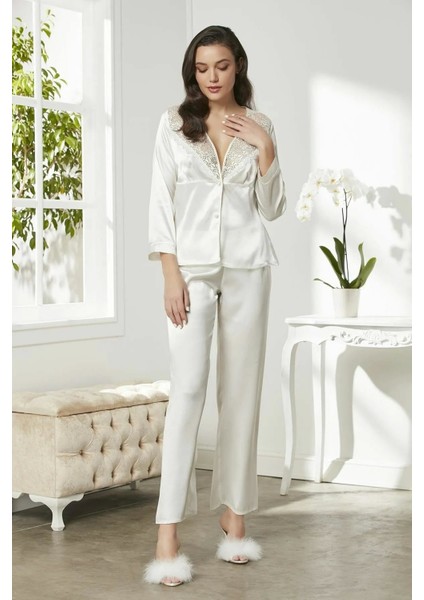 6'lı Kaplı Gecelik Sabahlık Set 6425 Ekru fiyatları