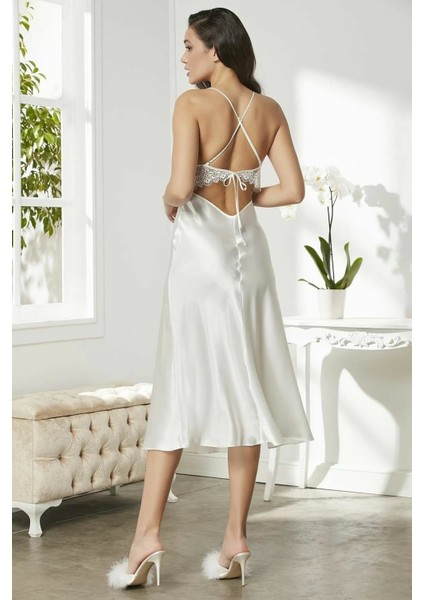 6'lı Kaplı Gecelik Sabahlık Set 6425 Ekru fırsatları