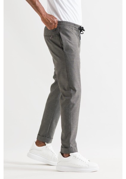 Slimfit Kapamasız Çizgili Beli Lastikli Iplikli Duble ve Dar Paça Erkek Jogger Pantolon fiyatları