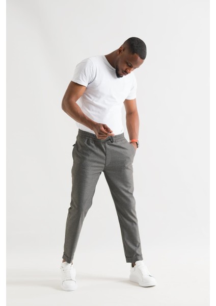 Slimfit Kapamasız Çizgili Beli Lastikli Iplikli Duble ve Dar Paça Erkek Jogger Pantolon modelleri