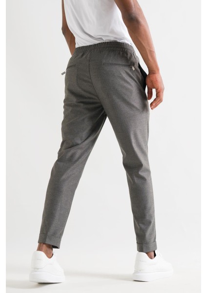 Slimfit Kapamasız Çizgili Beli Lastikli Iplikli Duble ve Dar Paça Erkek Jogger Pantolon indirimleri