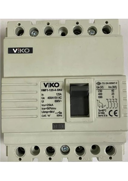 4X63 Amper 4 Kutuplu 25KA Sabit Kompakt Şalter Vmf1-63-4-Sn2