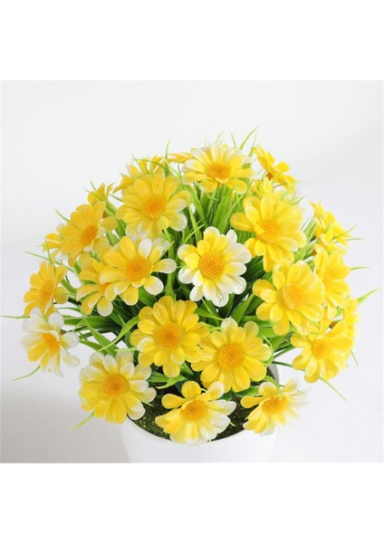 6lı Set Yapay Çiçek Papatya Beyaz Saksıda Karışık Renkler fiyatları