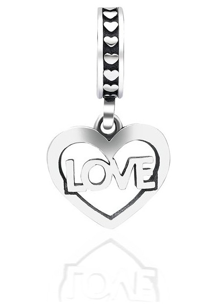 Kadın Gümüş Sallantılı Kalp Love Charm