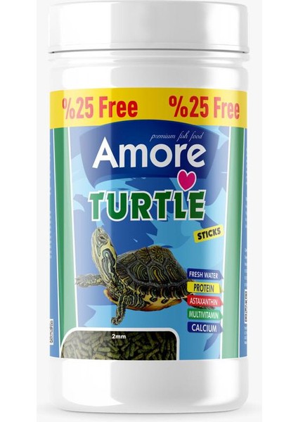 Turtle Green Sticks 125, Bonisa 250ml, Lotus 100ml Su Kaplumbağası Yemi ve Vitamin Seti