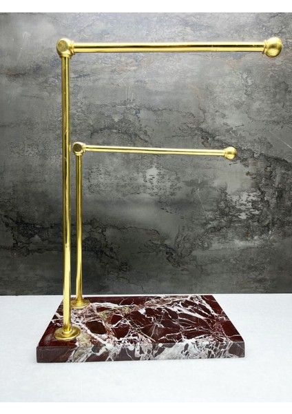 Doğal Vişne Mermer Ayaklı Banyo El Havluluk Gold Çubuklu fırsatları