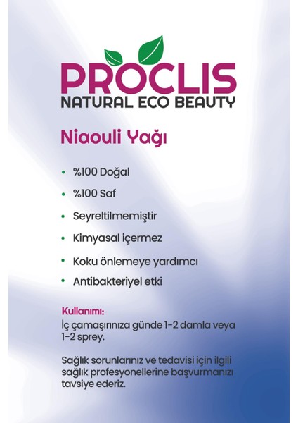 Nioli Uçucu Yağı %100 Doğal Seyreltilmemiş 3'lü Set ( Niaouli Essential Oil) 3x10 ml