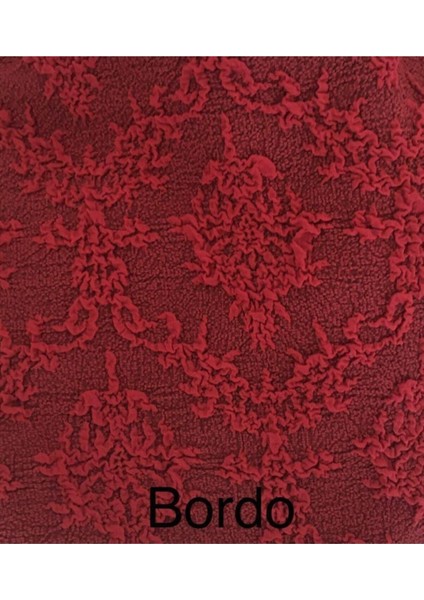 Jakarlı Koltuk Örtüsü 3+3 Çekyat Bordo fiyatları